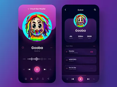 Music App - Mobile Design 2021 2021 design 2021 trend alphadesign clean dark design designs germany glow julius branding minimal mobile mobile app mobile app design mobile design mobile ui music music app music player