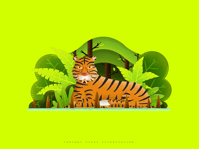 Bengal tiger Illustration bangladesh bengal design digital illustration drawing flat graphic design illustration illustrator minimal photoshop texture tiger vector website