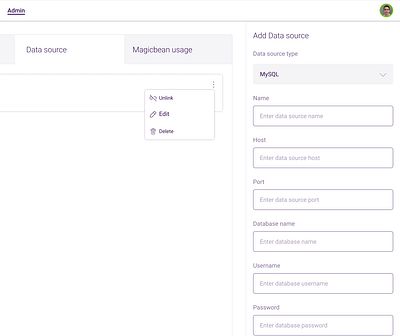 Dataset control panel admin panel dashboard ui saas product