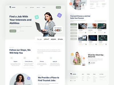 Jabong - Job Finder Landing Page dailyui design digital digital agency digital agency website freelance job job application job board job finder job portal job search jobs landing design landing page design landingpage ui uidesign uiux work