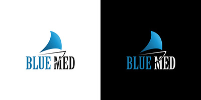 Blue Med logo advertisement advertising branding branding design business card cool logo design illustration logo design minimal vector yacht yacht logo