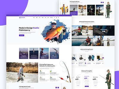 Fishing and Hunting Club web Template camping community fishing fishing club