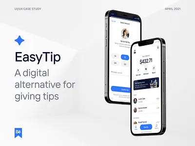 EasyTip - Digital Tipping App For iOS (UI/UX) app design behance case study figma ios ios app ios app design mobile app mobile app design mobile design mobile ui tip tipping tips typography ui ui design ui ux ux ux design