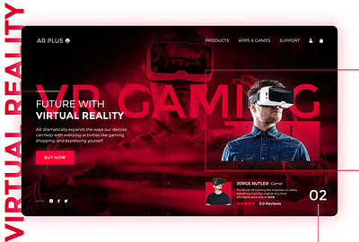 VR Landing Page 2020 trend 2021 design 2021 trend design flat design game design homepage design landing page minimal mockup modern modern design research strategy ui user experience user interface ux virtual reality wireframe design