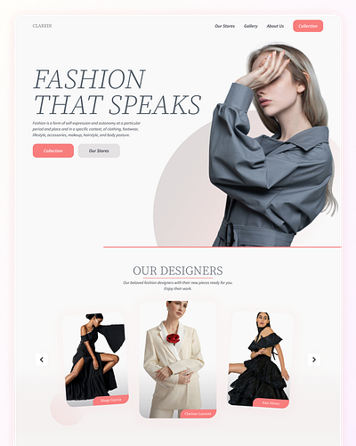 Fashion project branding design fashion figma minimal ui web web design