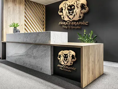 Reception 3D Logo PSD Mockup advertisement branding design icon illustration logo vector