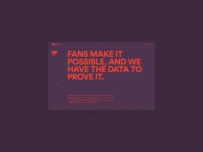 Spotify for Artists: Fan Study / Homepage animation data infographics landingpage logo music spotify webgl