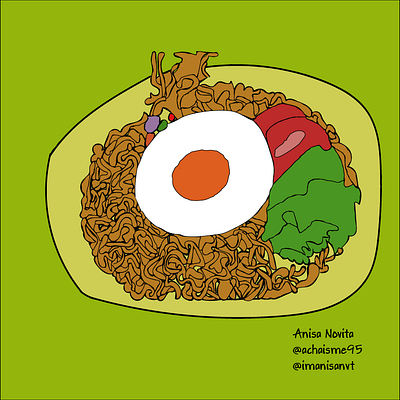 Indomie cuy design illustration vector