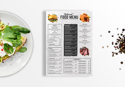 Food Menu Template food and drink food menu food menu template graphic design menu menu bar menu card