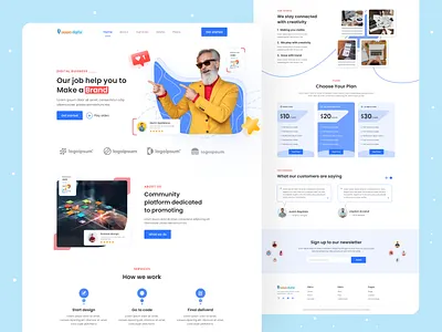 Digital Agency Landing Page agency clean design digital header homepage interface landing page landing page design minimal project typography ui design uiux web web design web site design website website design