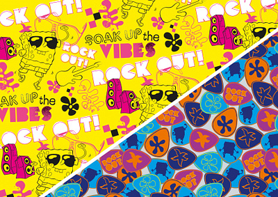 Spongebob pattern graphic design illustration pattern surface design