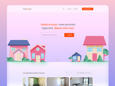 Home Rent flat home house minimal rent ui ux