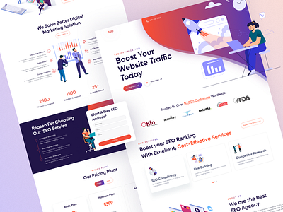 SEO Marketing Agency Landing Page app branding click funnel page dashboard design homepage landing page design marketing agency sales funnel landing page sales page seo seo agency seo marketing startup agency ui ux website website design
