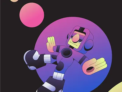 In Circles abstract character flat gradient illustration illustrator minimal simple