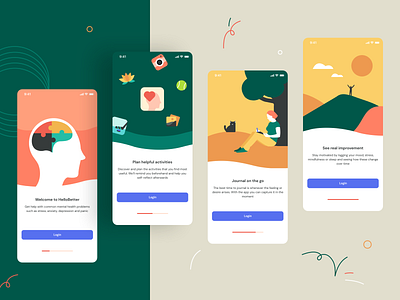 Hellobetter onboarding exploration part 2 app branding doctor healthcare icon illustration medicine mental health mobile neel onboarding patient physician prakhar product design sharma ui ux walkthrough wellbeing