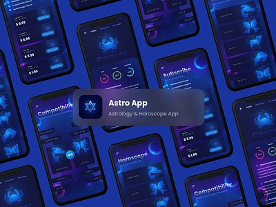 Astrology App UI Kit| Horoscope App UI Kit|Numerology App UI Kit app design app ui app ui ki app ui kit application asto astrology compatibility horoscope app ui kundali numorology talismans ui design