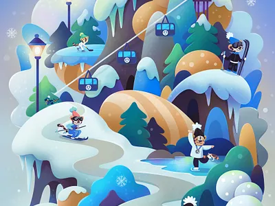 Mercedes/Beijing Olympics Poster cartoon character design illustration mercedes olympics poster vector winter zutto