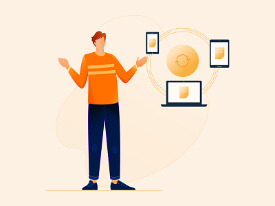Cloud Data Illustration. .data management app design besnik cloud illustration landing page modern app design product design ui uiux design website design