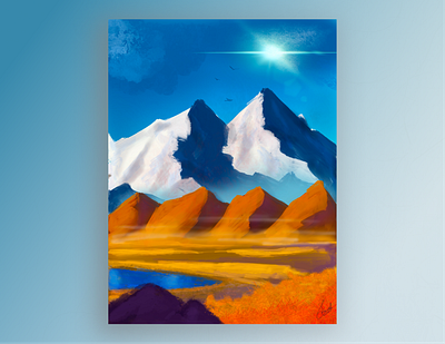 Mountains dribble graphic illustration landscape mountain nature portrait illustration procreate wallpaper wood