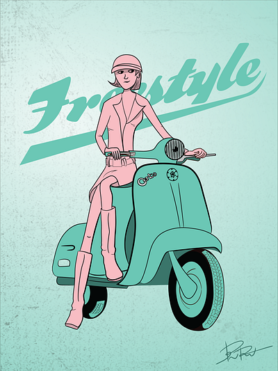 Freestyle 2 color illustration poster