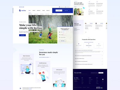 Insyou - Insurance Landing Page adobexd car insurance clean design design health insurance homepage insurance landing page landing page design landingpage ui ux website