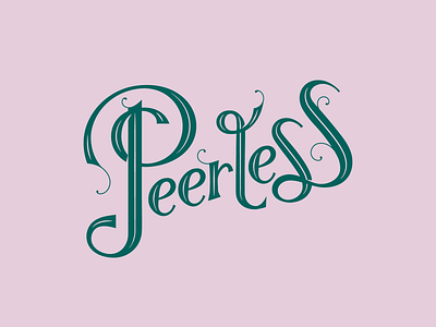 Peerless Restaurant - Wordmark bar branding custom emblem flourish flourishes leaves ornamental restaurant script type wordmark