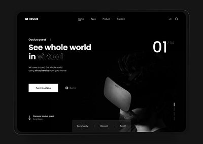 Oculus Virtual Reality - Landing Page Design app design companyprofile game games landingpage landingpagedesign oculus ui uidesign uiux virtual virtualreality vr webdesign website design