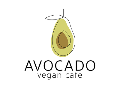 Avocado vegan cafe branding design graphic design illustration illustrator logo minimal vector