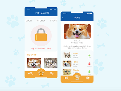 Pet tracker App design ui