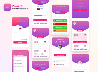 Present! Application mobile app ui design ux design xd