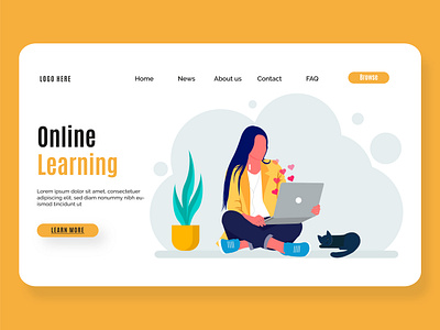 Online Learning Landing Page Design artwork homepage illustration landing landingpage landingpagedesign page ui ux web