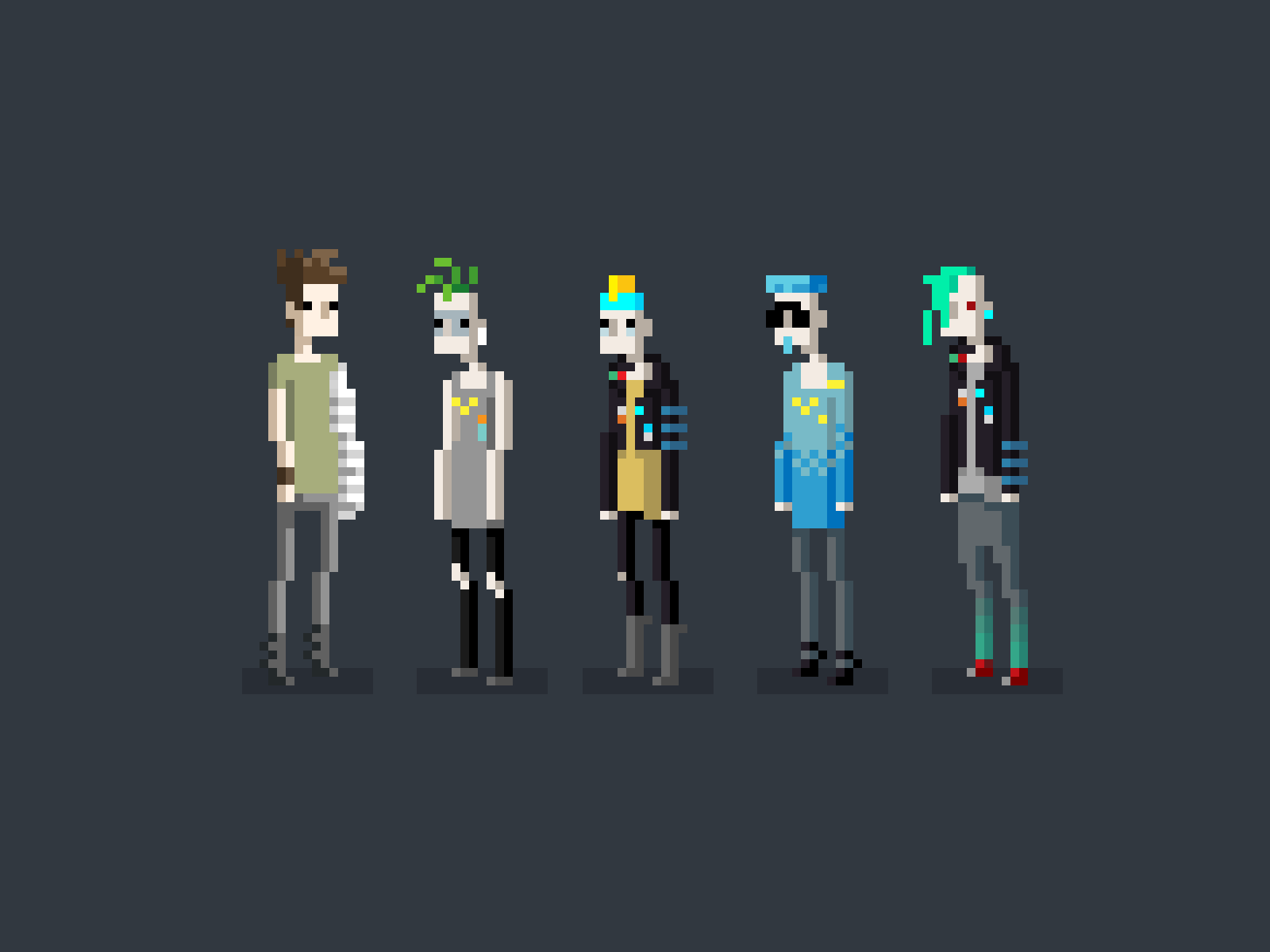 Punk character sketch 8bit character character design game game art game artist pixel art pixelart simple