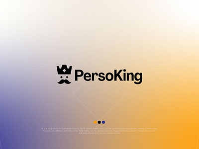 PersoKing_Logo Design black clean design illustration king logo minimal minimalist modern mustaches simple simple clean interface yellow