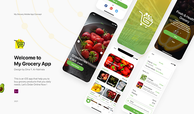 Grocery App design grocery app photoshop prototype shopping showcase typography ui ui design ux ux design wireframe