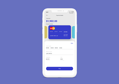 iPhone 11 Credit card checkout mock dailyui ui design