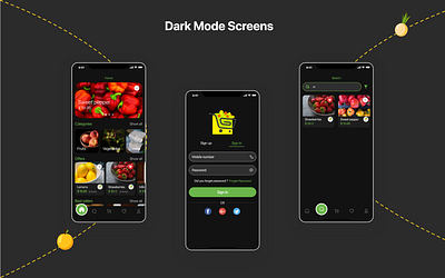 Grocery Dark mode dark dark app dark mode dark theme dark ui grocery app prototype shopping showcase ui ui design ux ux design