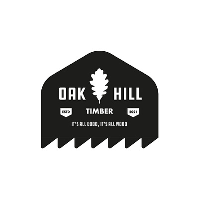 Oak Hill Timber badge badge brand design draw drawing graphic design icon identity illustrate illustration logo timber yard