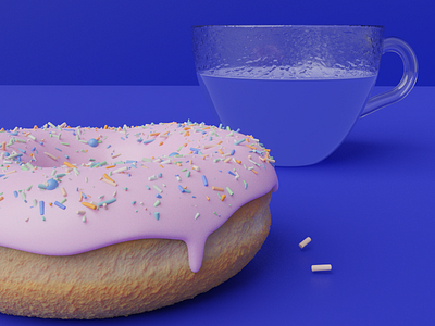 Blender Donut! 3d 3d art 3d modeling blender blender 3d blender3d blender3dart blue donut model pink