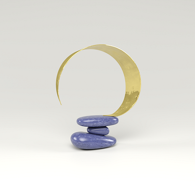 Stones and gold II 3d 3d art 3d modeling art design geometrical minimal