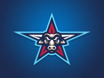 Bull Star animal bison branding buffalo bull design esport illustration logo longhorn mascot patriotic sport star team vector