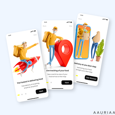 Food Delivery App Onboarding (Part 1) app delivery design food app onboarding ui uidesign uidesigner uiinspiration ux uxdesign uxdesigner uxinspiration