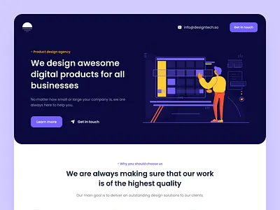 DesignTech - Website Hero design digital design product design product designer responsive design ui ui designer ui for web uiux web web design web ui website design website ui