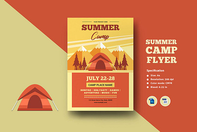 Summer Camp Flyer Template dance fire holiday holiday party ms word music photoshop template summer summer camp summer camp flyer