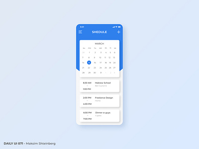 Daily UI Challenge 071 - Schedule app calendar dailyui design event form schedule app scheduler timetable ui