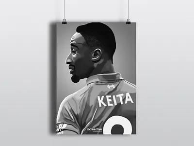 Portrait de Naby Keita football illustration mcreactive naby keita portrait