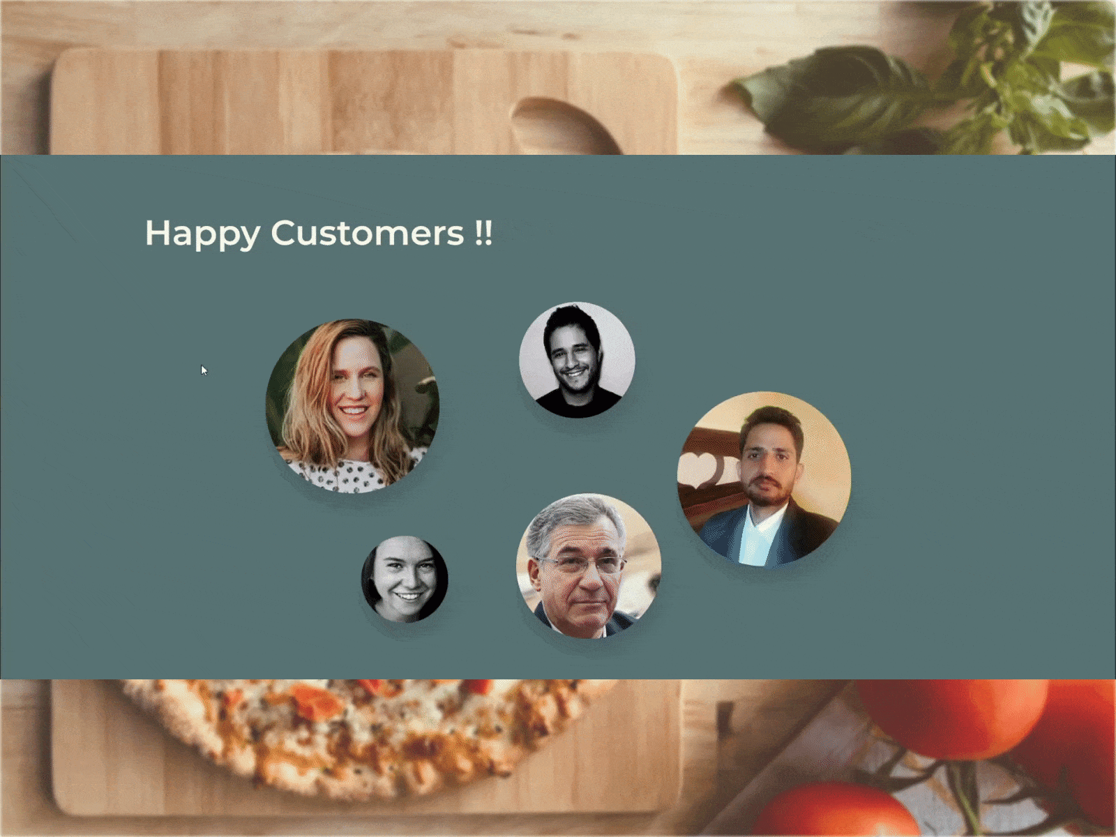 Pizza Roma testimonial section animation concept creative design design figma prototype successstory testimonials ui uidesign webdesign