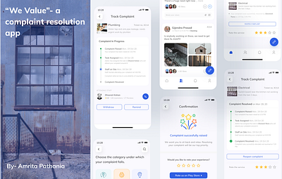 “We Value” a complaint resolution app-UI/UX Case Study mobile app ui uiux case study ux design