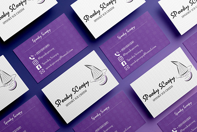 SPOOKY SCOOPY - buisness card art brand branding buisness buisness card buisnesslogo card conceptual design icecream illustration illustrator logo logo design photoshop scoop side task spook spooky