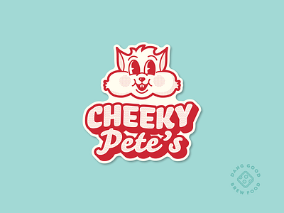 Cheeky Pete's Brew Food 50s branding cartoon character cheeks food cart food truck foodcart halftone illustration mascot pizza squirrel