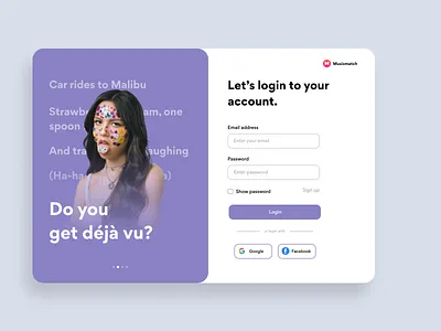 Musixmatch Desktop Login Page Concept (2/2) adobexd app conscep design desktop app desktop application flat graphic design musixmatch sign in sign in page signup page signupform ui ux